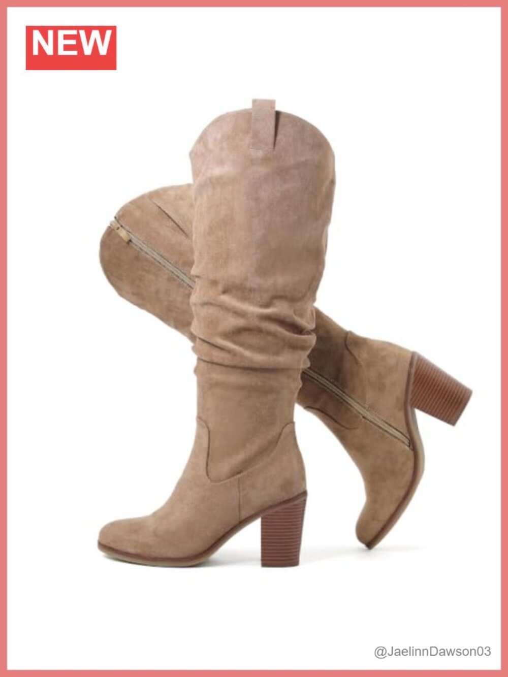 Extra Wide Calf Cowboy Knee High Boots Memory Foam Side Zip